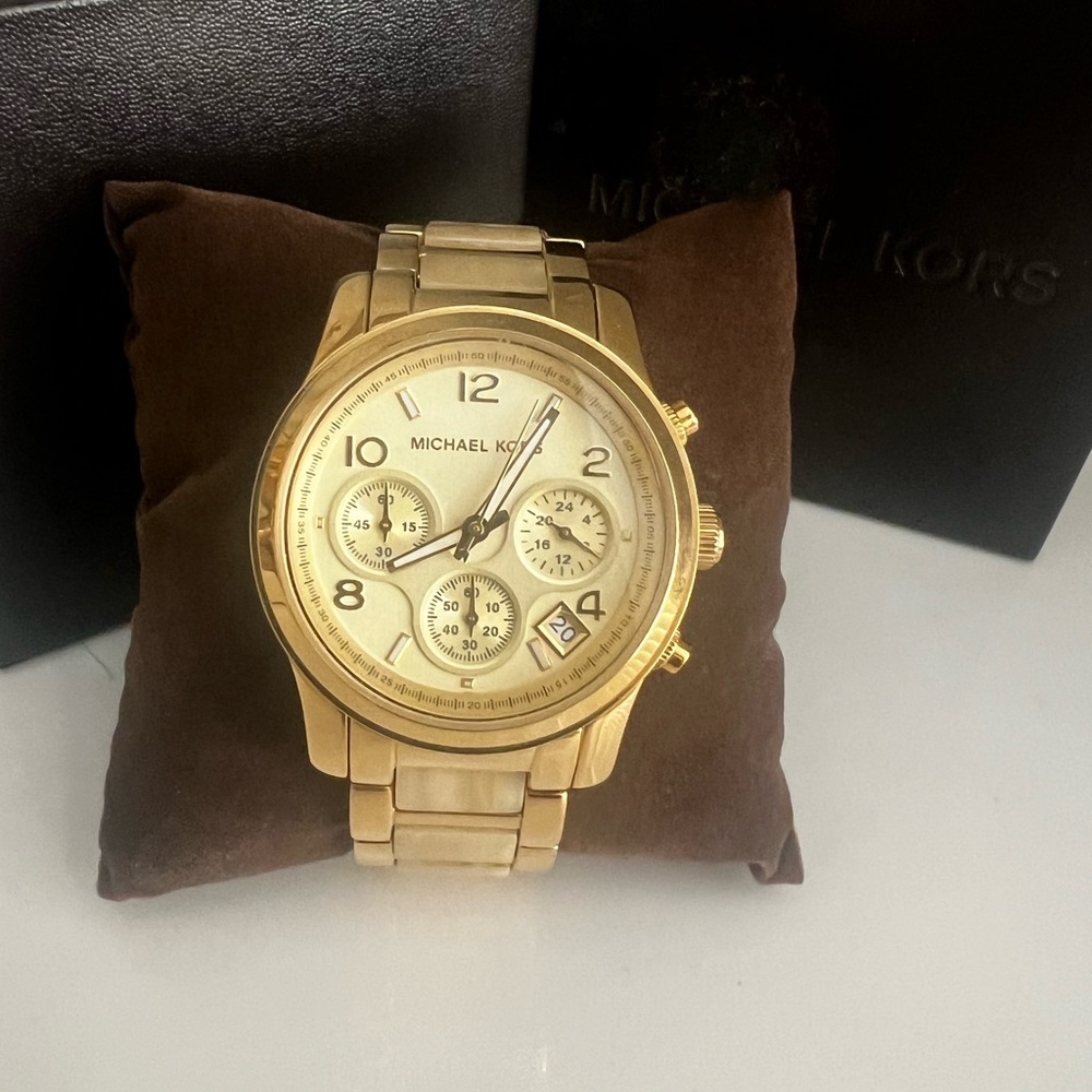 Michael Kors Bradshaw Gold & Bone Quartz Tone Watch